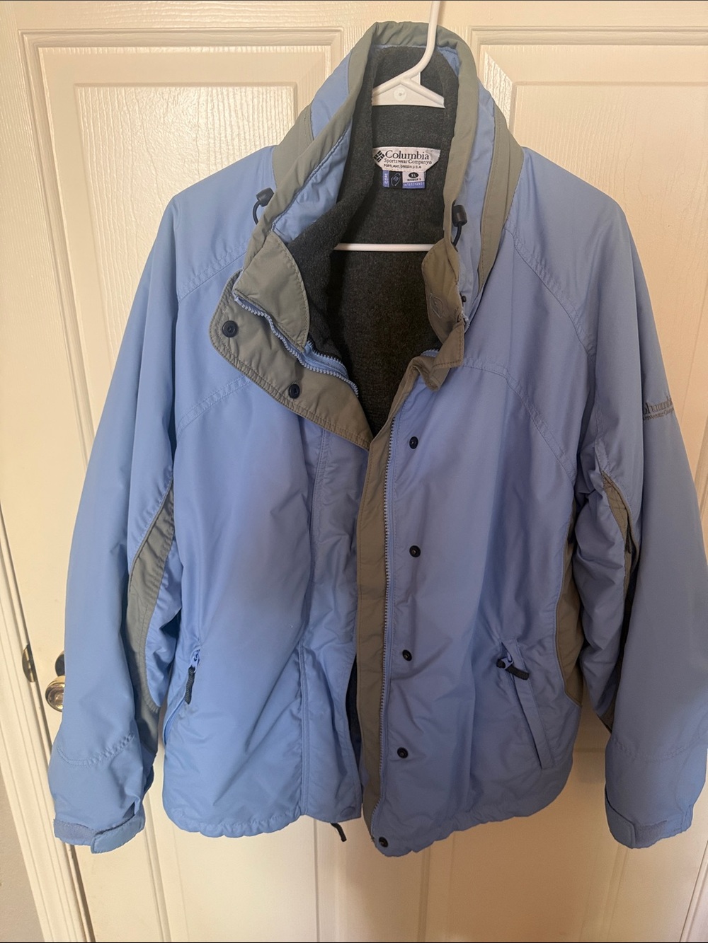 Columbia Light Blue and Gray Waterproof Jacket
